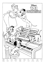 A coloring page of 101 dalmatians